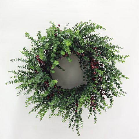 Xmas Wreath With Red Berries