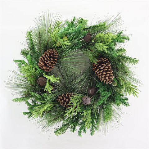 Xmas Wreath With Pines & Bells