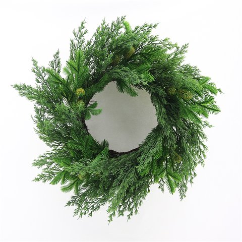 Xmas Wreath With Green Pines