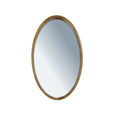 Mirror Oval Rubberwood Natural