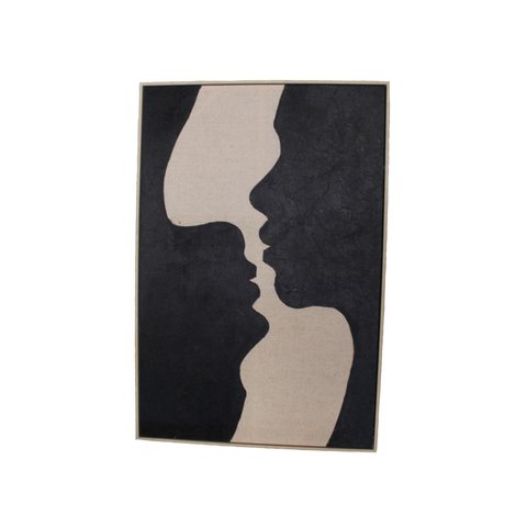 Wall Frame Canvas Couple Black