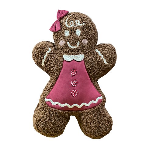 Cushion Gingerbread Teddy Girl Gold