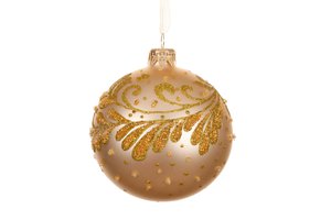 Xmas Ball Matt With Leaf Border Gold