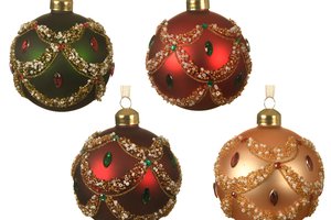 Xmas Ball Matt Glitter & Diamond