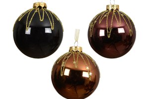 Xmas Balls Shiny With Stars And Lines