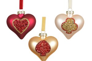 Xmas Heart Matt With Spangles