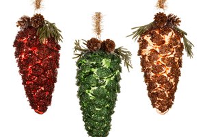 Xmas Pinecone With Bow