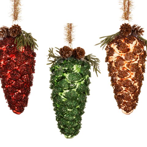 Xmas Pinecone With Bow