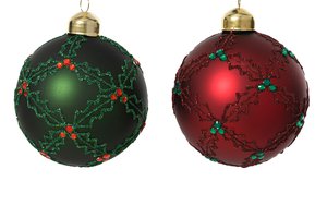 Xmas Balls Matt With Diamonds