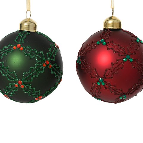 Xmas Balls Matt With Diamonds