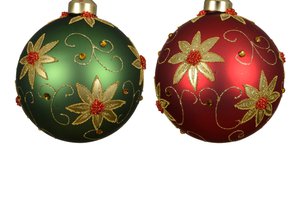 Xmas Balls Matt With Flowers