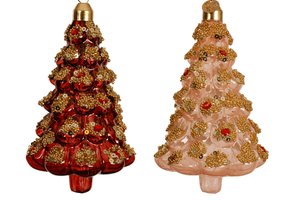 Xmas Tree Glass With Beads