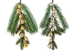 Xmas Branch With Gold Mini Balls