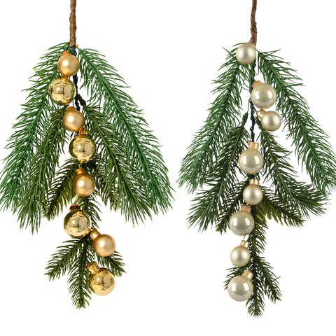 Xmas Branch With Gold Mini Balls