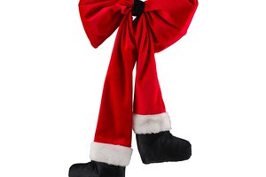 Xmas Bow With Santa Legs