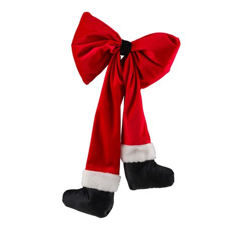 Xmas Bow With Santa Legs