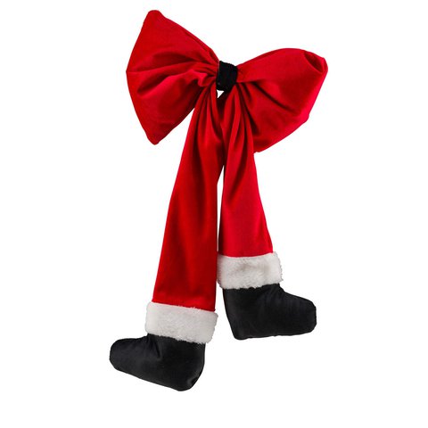 Xmas Bow With Santa Legs