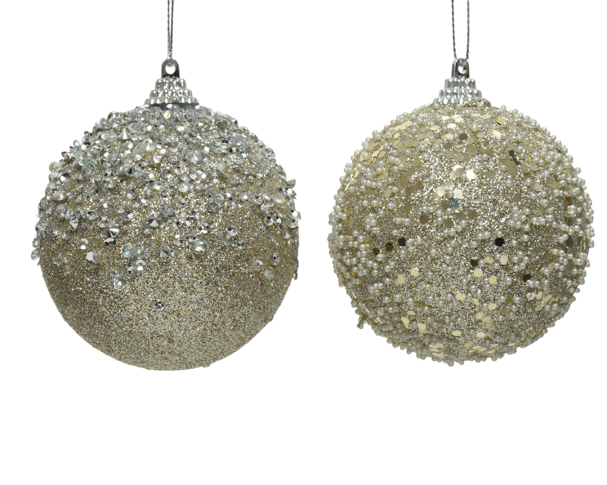 Xmas Ball Champaign Beads
