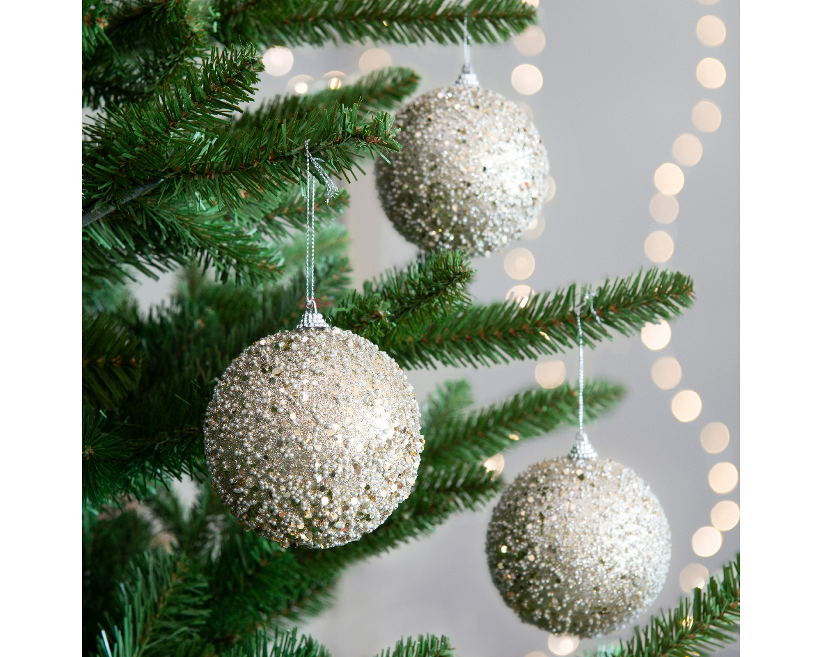 Xmas Ball Champaign Beads