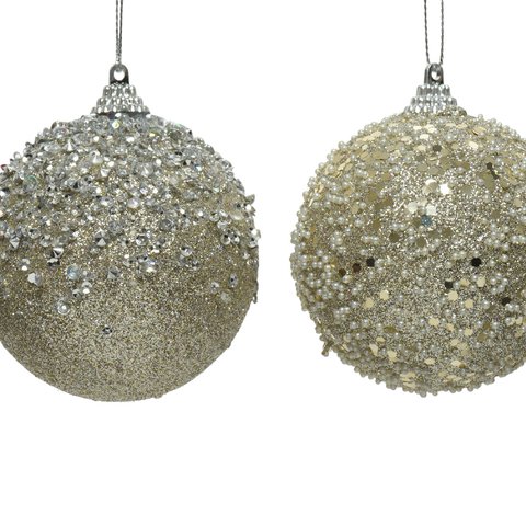 Xmas Ball Beads Champagne