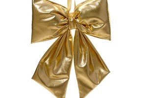 Xmas Bow Gold Metallic