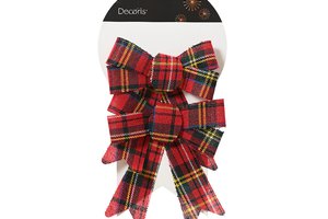 Xmas Set Of 2Pcs Bow Check