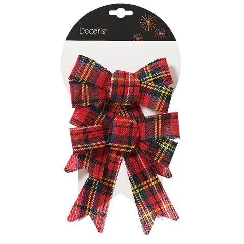 Xmas Set Of 2Pcs Bow Check