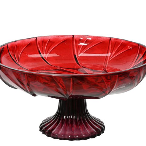 Cake Stand Glass Swirl Relief