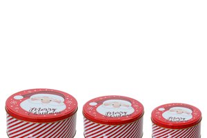 Xmas Storage Tin Round "Merry Christmas"