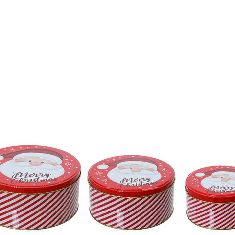 Xmas Storage Tin Round "Merry Christmas"
