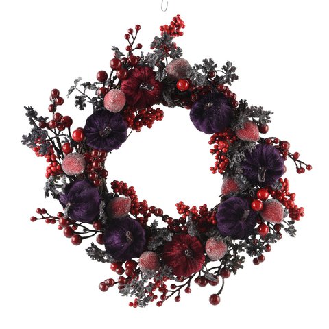 Xmas Wreath With Pumpkins/Berries
