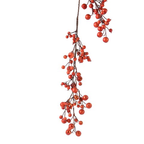 Xmas Garland Redberries With Gold