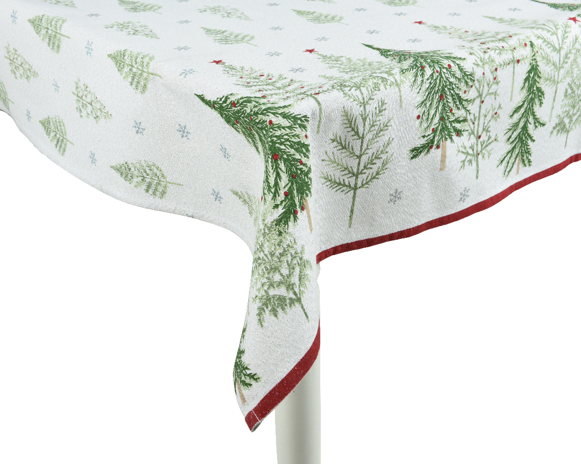 Xmas Tablecloth Tree White