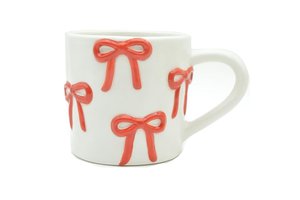 Mug With Red Bow White