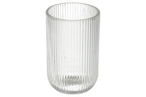 Candle Holder Stripe Glass