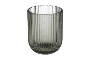 Candle Holder Stripe Glass