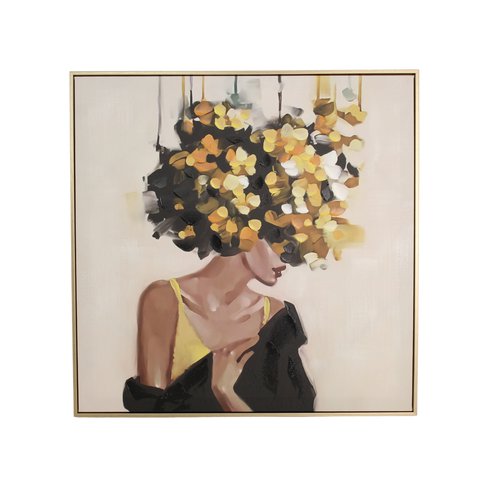 Wall Plaque Lady Canvas Ochre