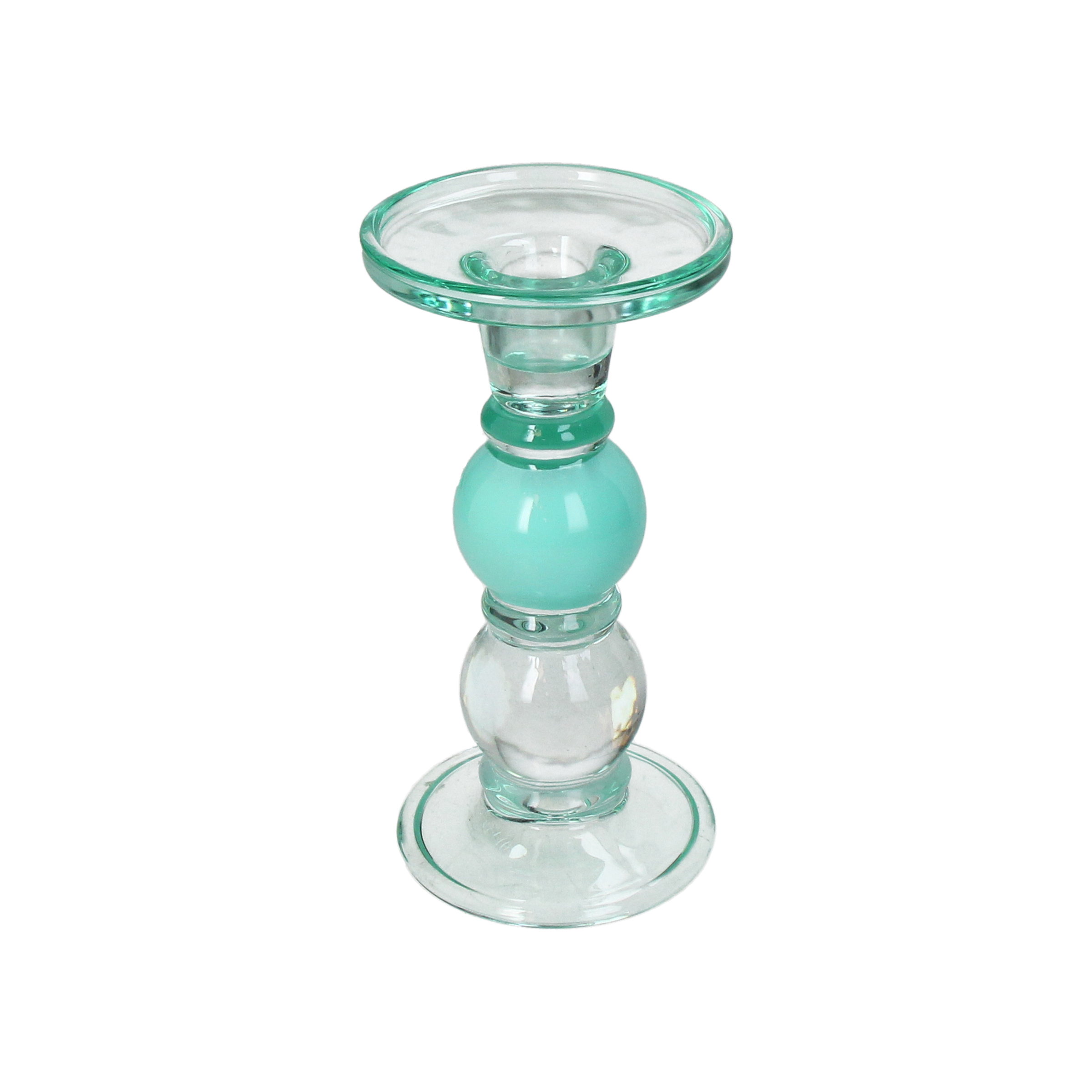Candle Holder Glass Turquoise