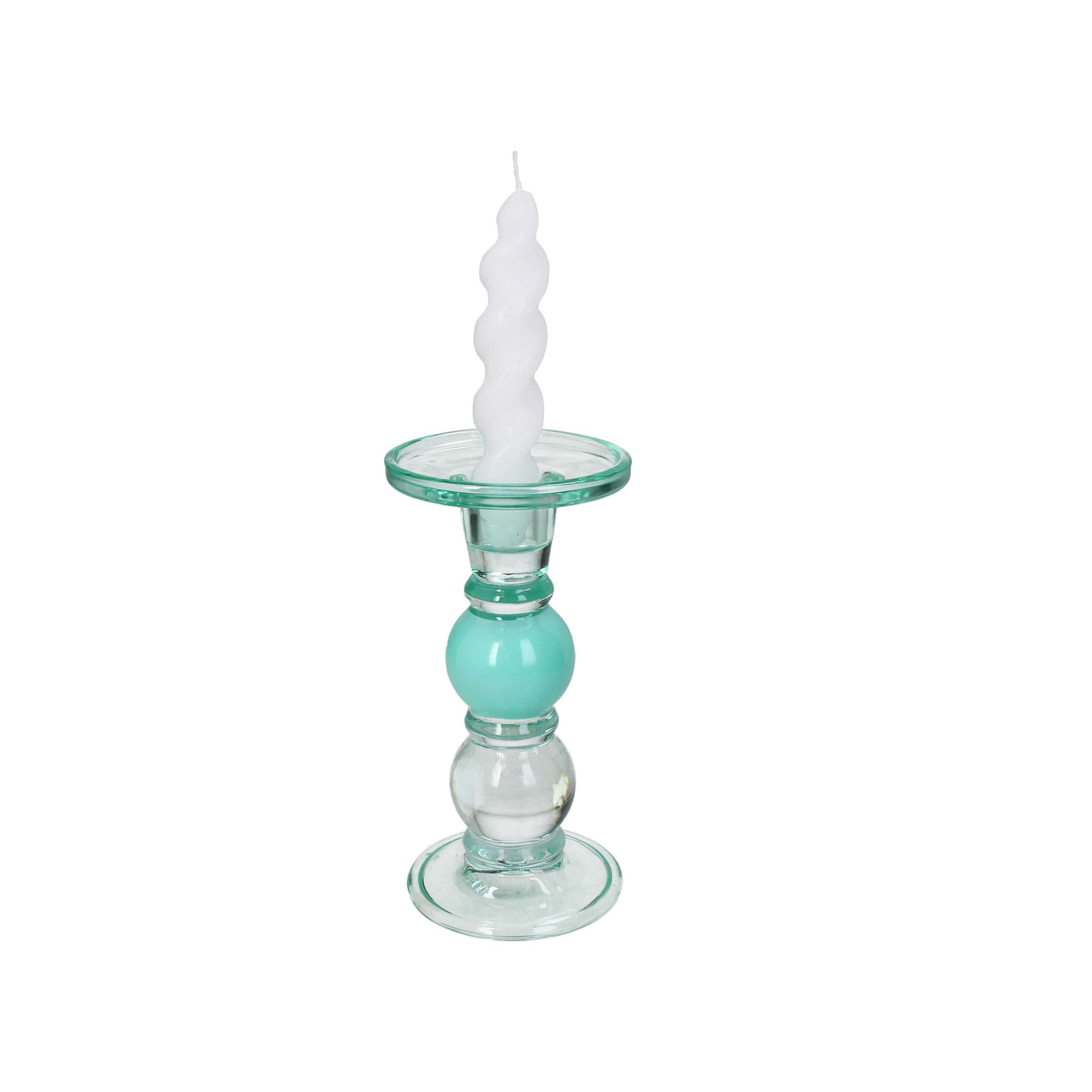 Candle Holder Glass Turquoise