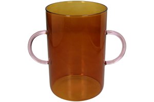 Vase glass Amber
