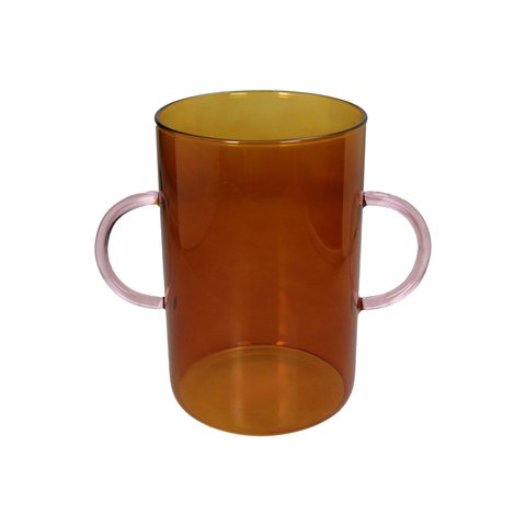 Vase glass Amber