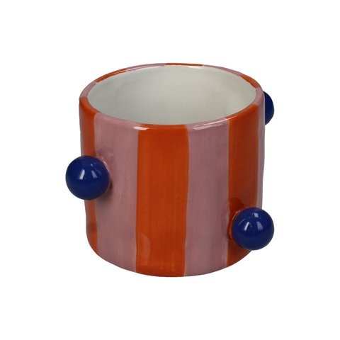 Planter With Stripes And Bubbles