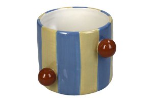 Planter With Stripes And Bubbles