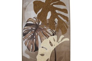 Wall Painting Canvas Leaf Brown