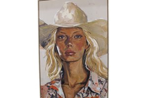 Wall Frame Canvas Cowgirl