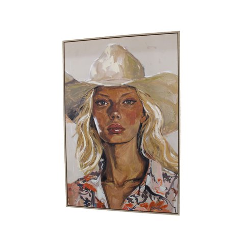 Wall Frame Canvas Cowgirl