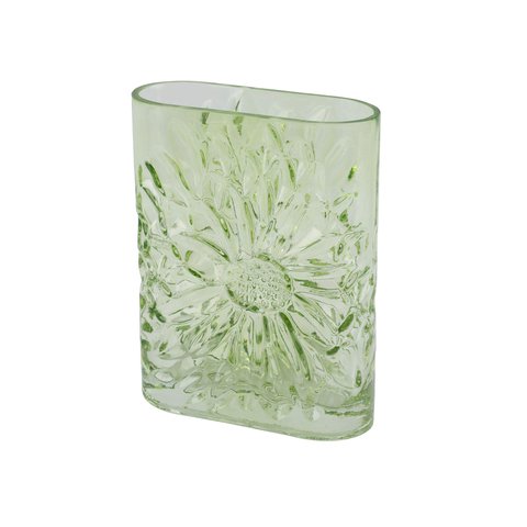 Vase With Flower Oval Green