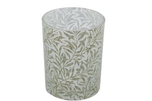 Glass Windlight Branches Green