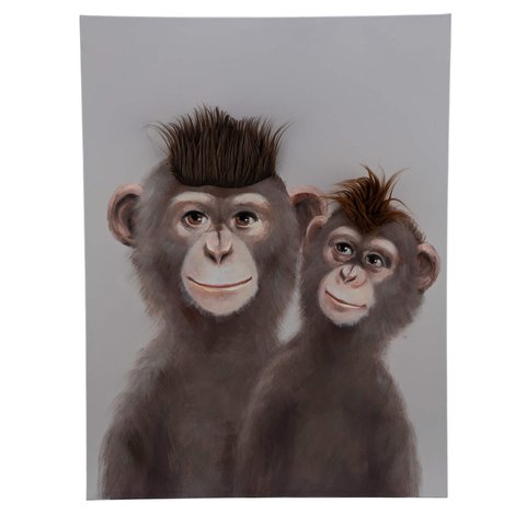 Canvas Monkyes With Plush
