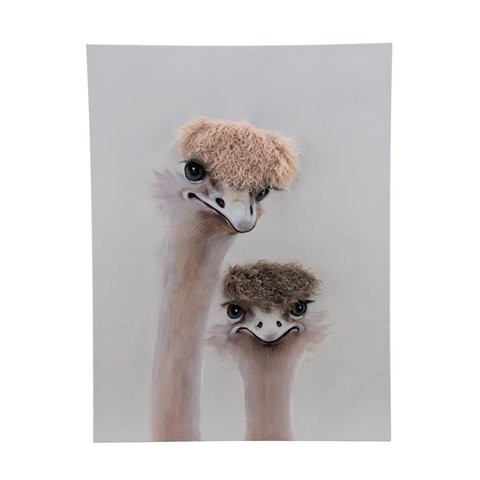 Canvas Ostriches With Plush